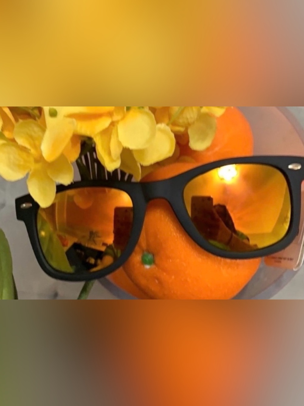 Orange Burst And Black Sunglasses By Beach Blast NEW!